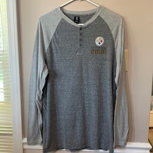 NFL Team Apparel Men’sL Pittsburgh Steelers Henley
